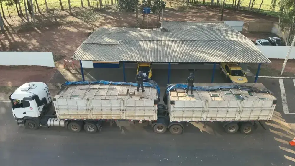 Carreta com 40 mil pacotes de cigarros contrabandeados é apreendida em MS